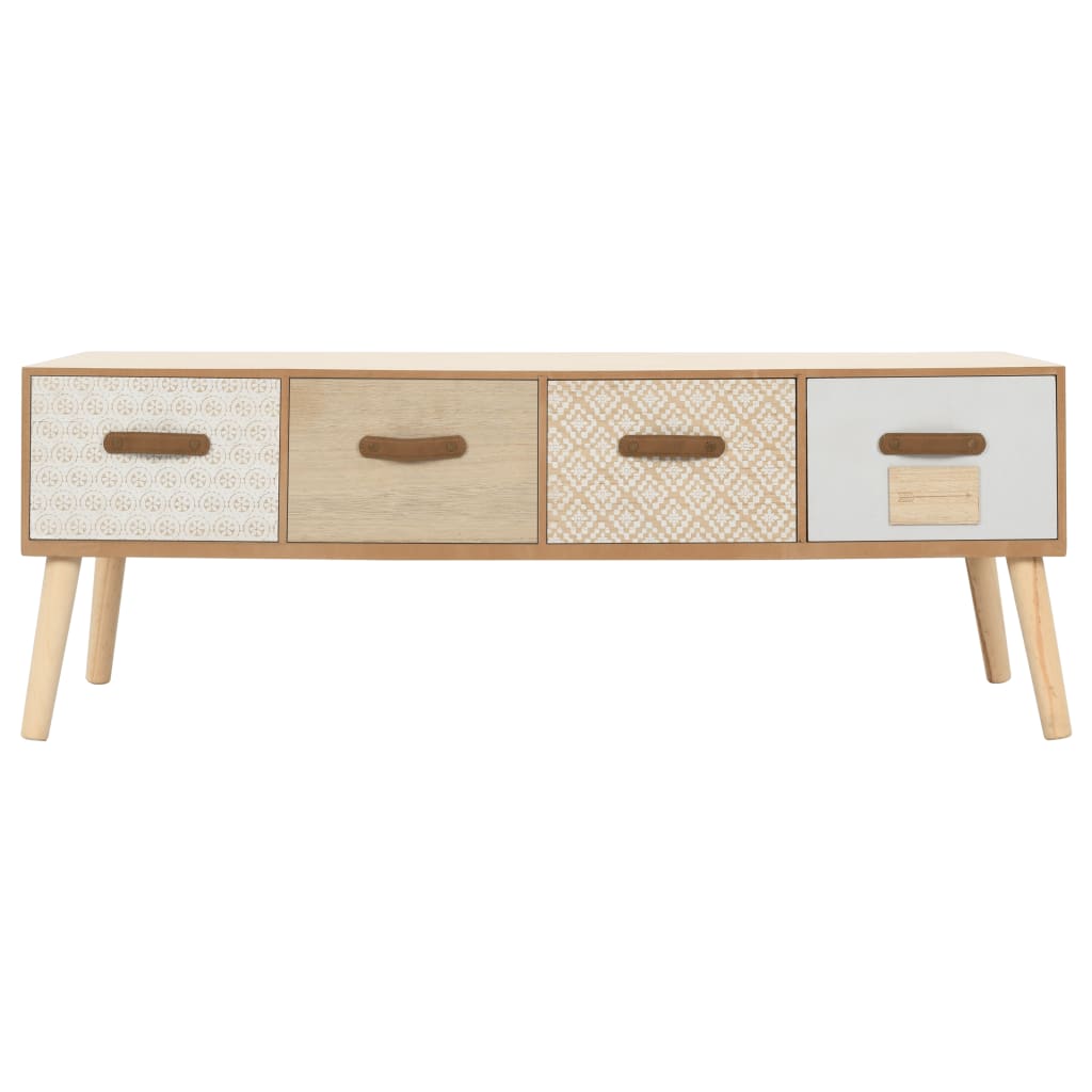 Sohvapöytä 4 laatikolla 110x50x40 cm täysi mänty - Sisustajankoti.fi