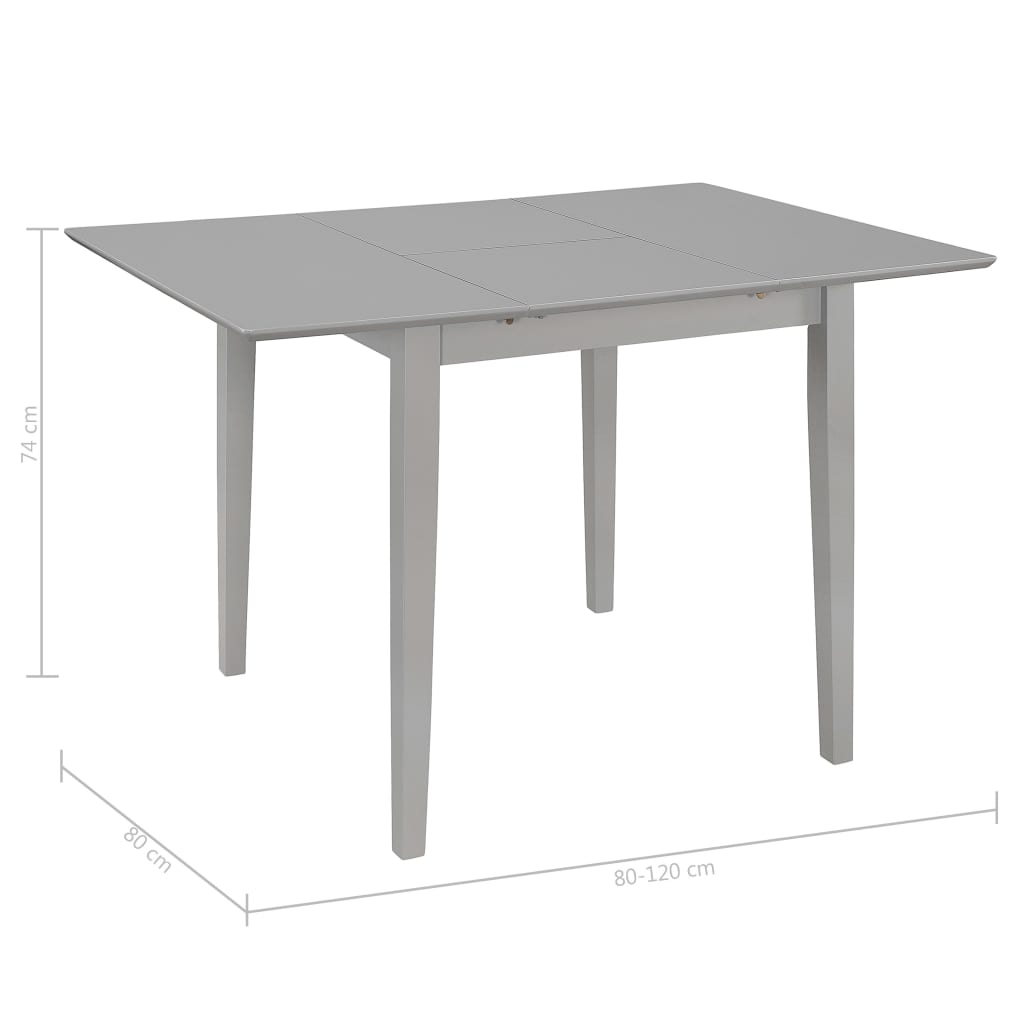 Jatkettava ruokapöytä harmaa (80-120)x80x74 cm MDF - Sisustajankoti.fi