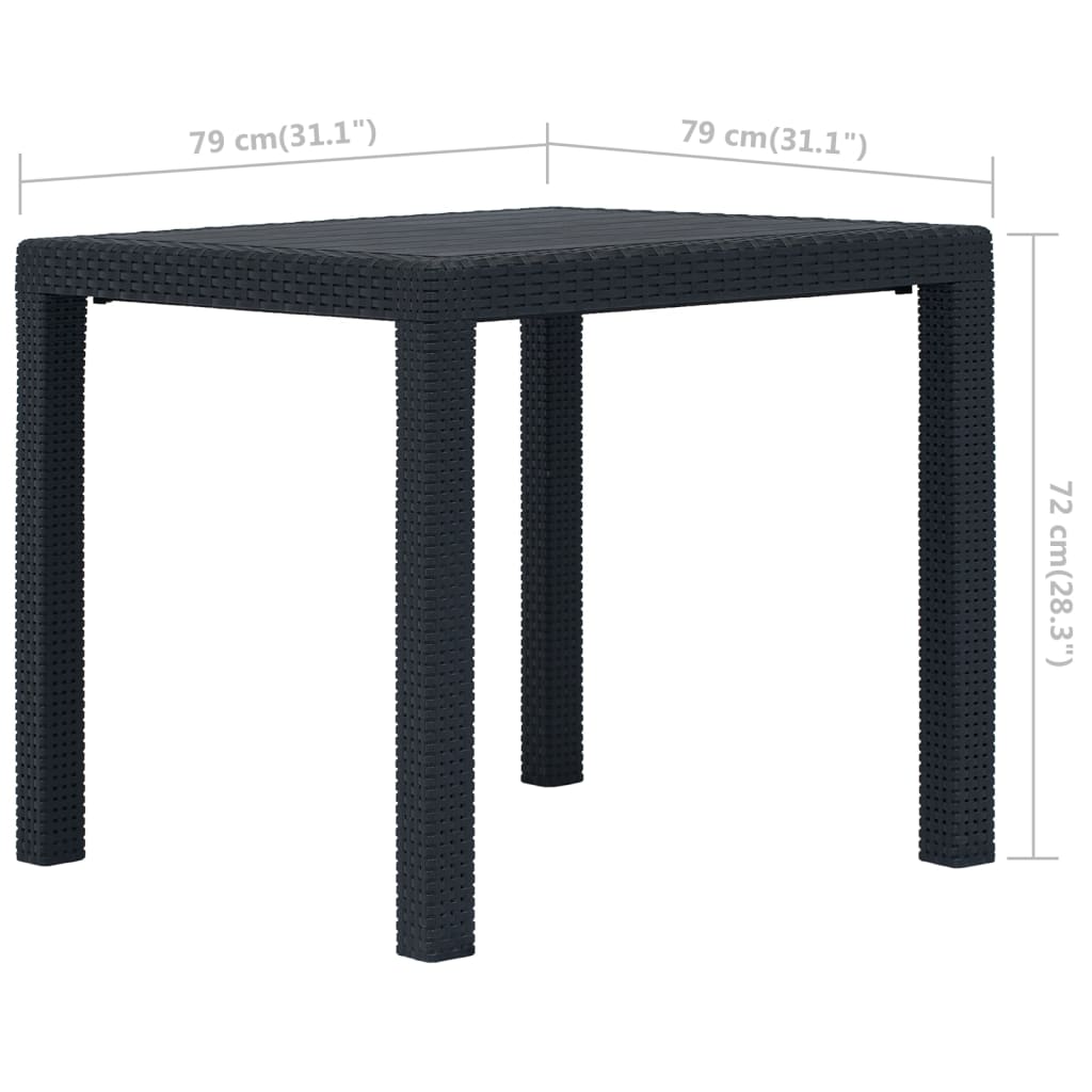 3-osainen Bistrosarja muovi antrasiitti rottinkityyli - Sisustajankoti.fi