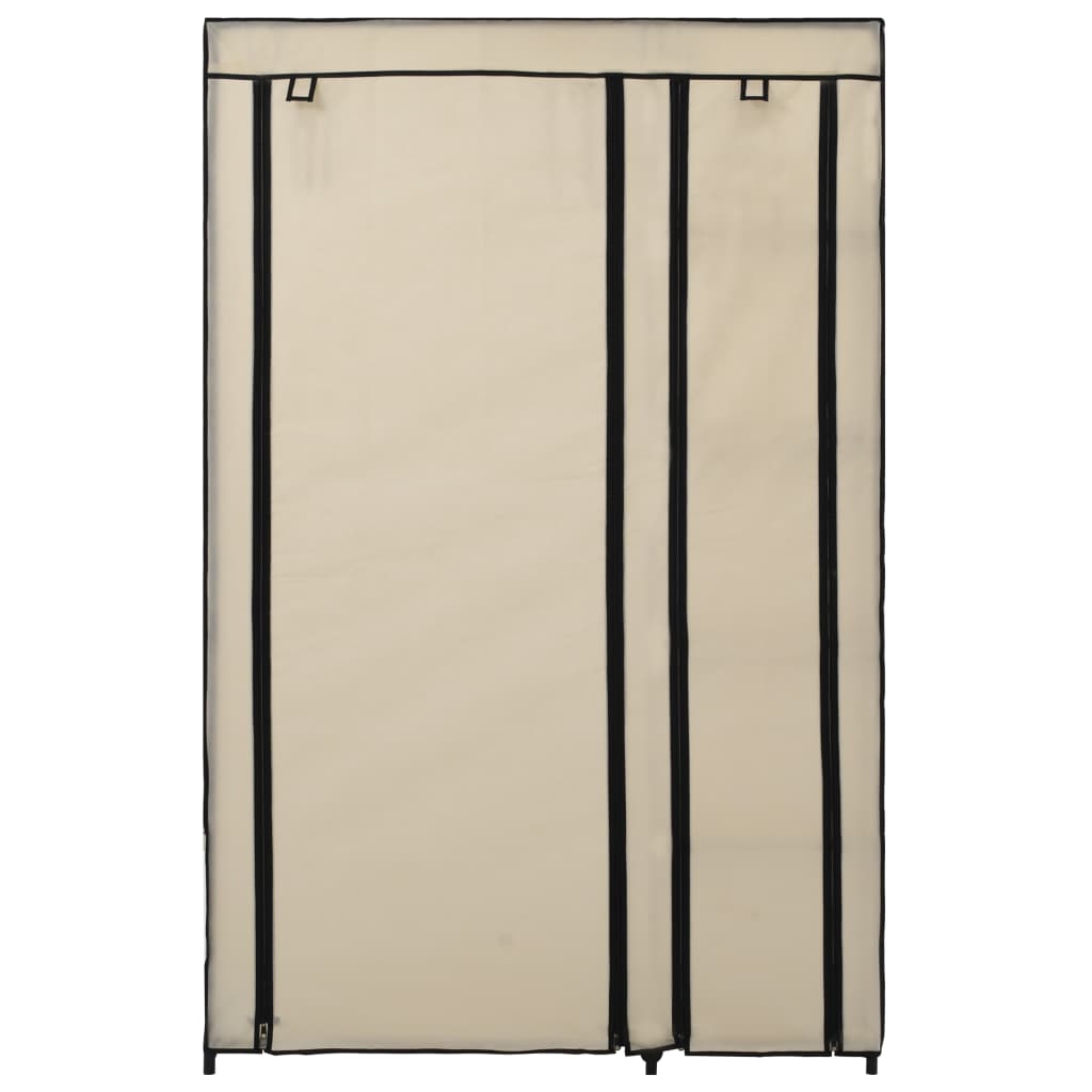 Kokoontaitettava vaatekaappi kerma 110 x 45 x 175 cm kangas - Sisustajankoti.fi