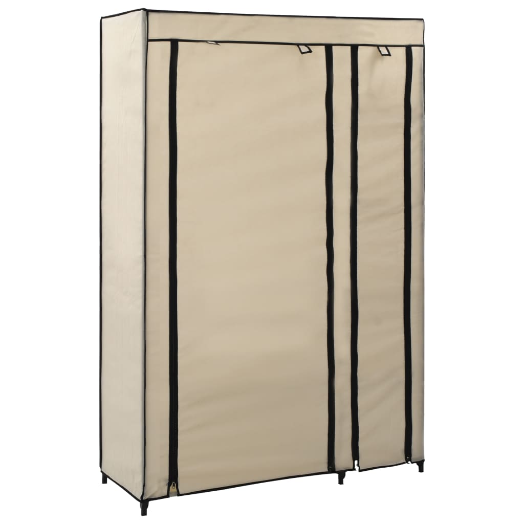 Kokoontaitettavat vaatekaapit 2 kpl kerma 110x45x175 cm kangas - Sisustajankoti.fi