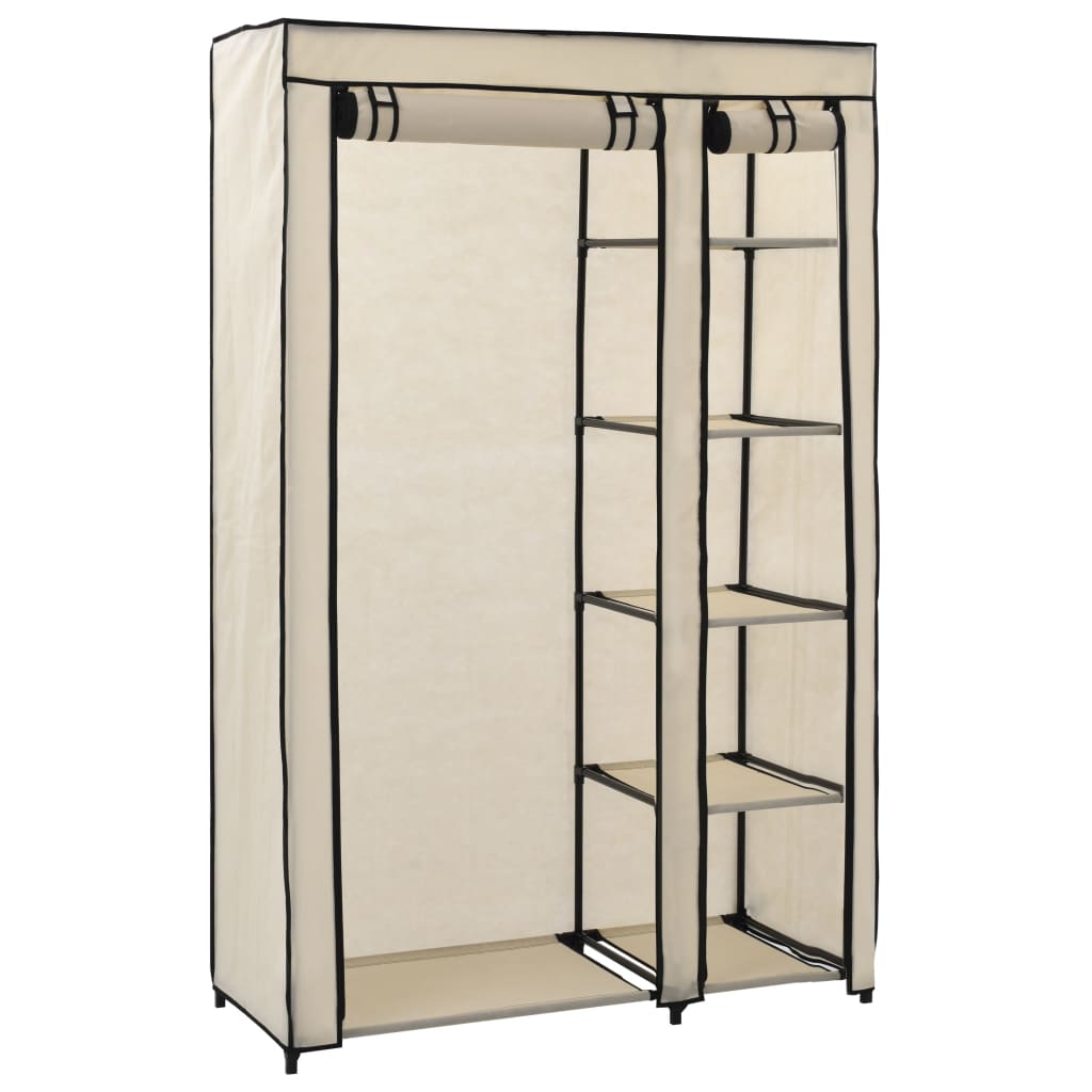 Kokoontaitettavat vaatekaapit 2 kpl kerma 110x45x175 cm kangas - Sisustajankoti.fi