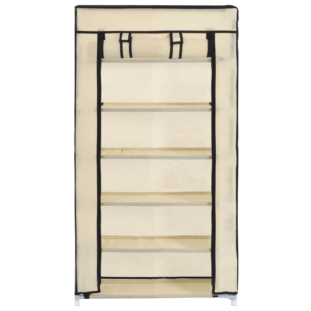 Kenkäkaappi suojalla kerma 58x28x106 cm kangas - Sisustajankoti.fi