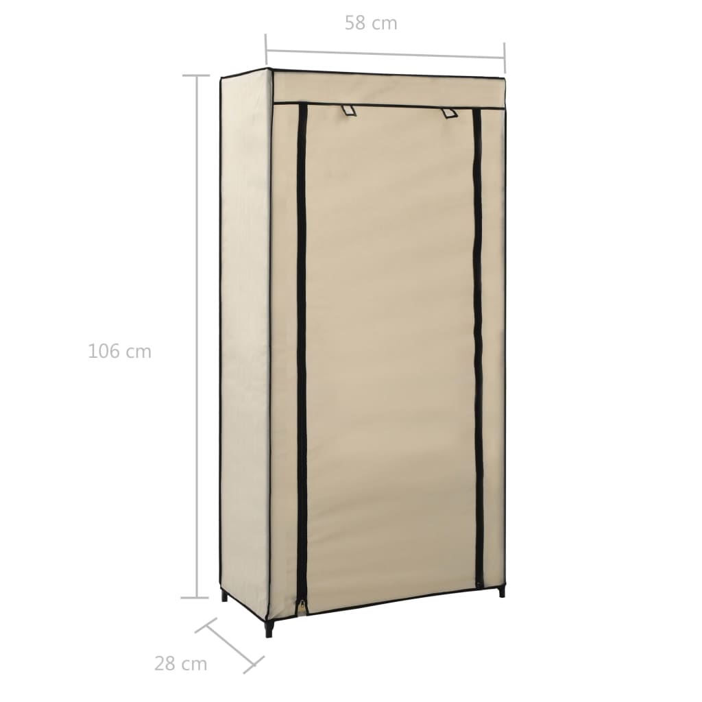 Kenkäkaappi suojalla kerma 58x28x106 cm kangas - Sisustajankoti.fi