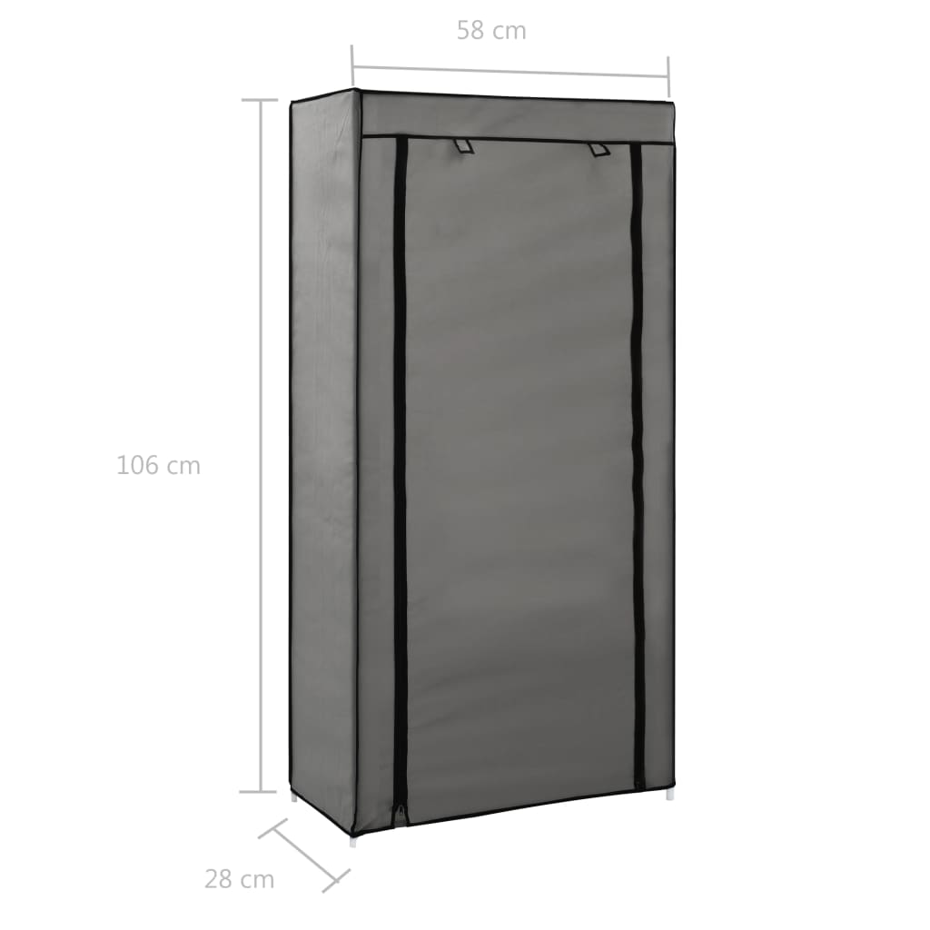 Kenkäkaappi suojalla harmaa 58x28x106 cm kangas - Sisustajankoti.fi