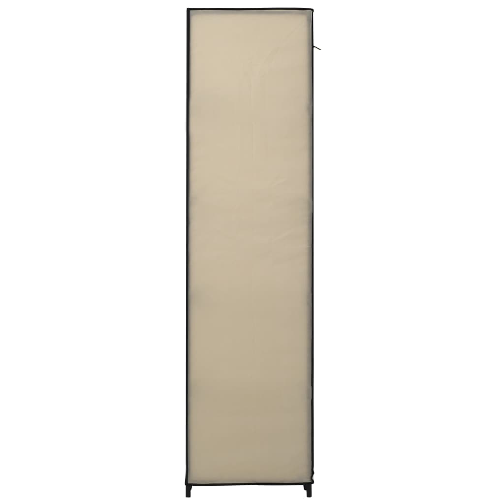 Vaatekaappi lokeroilla ja tangoilla kangas 150x45x176 cm kerma - Sisustajankoti.fi