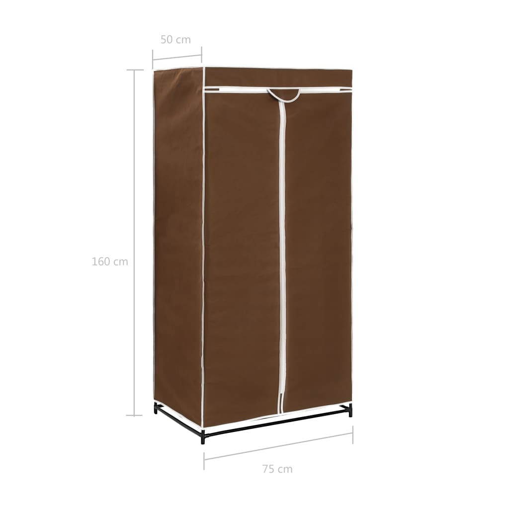 Vaatekaappi ruskea 75x50x160 cm - Sisustajankoti.fi
