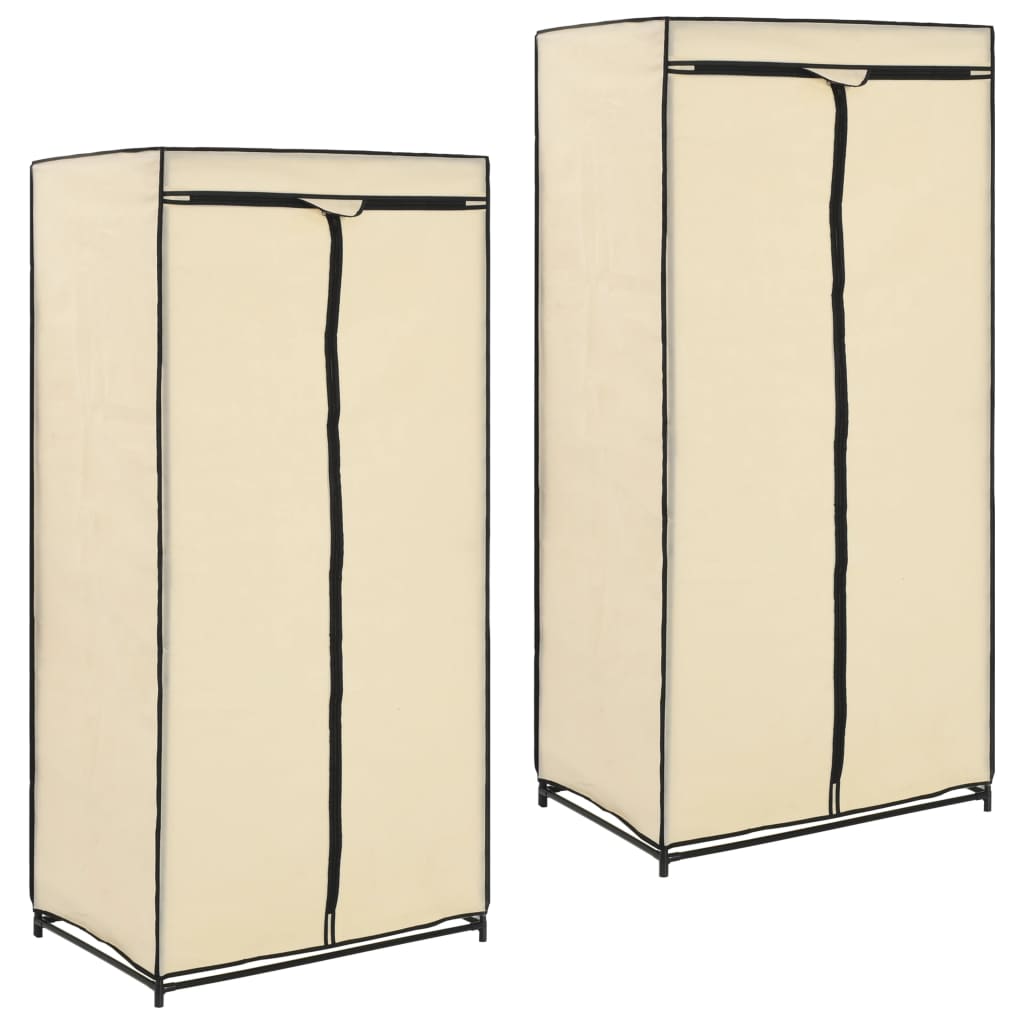Vaatekaapit 2 kpl kerma 75x50x160 cm - Sisustajankoti.fi