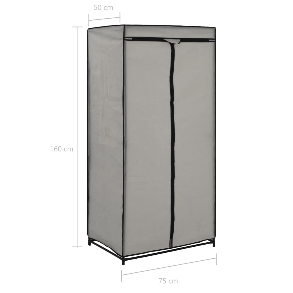 Vaatekaapit 2 kpl harmaa 75x50x160 cm - Sisustajankoti.fi