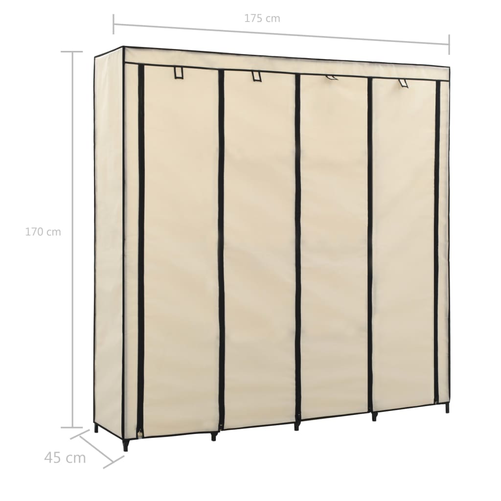 Vaatekaappi 4 lokerolla kerma 175x45x170 cm - Sisustajankoti.fi