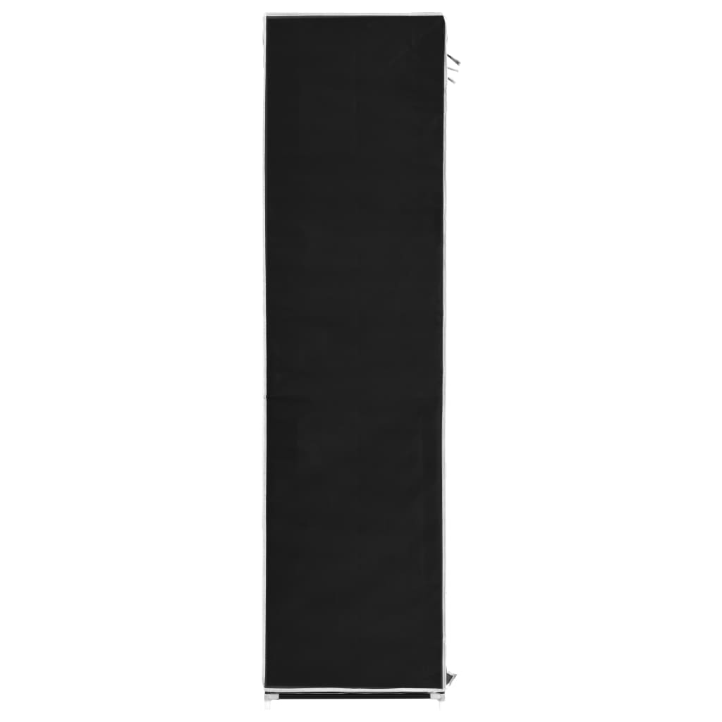 Vaatekaappi lokeroilla ja tangoilla kangas 150x45x175 cm musta - Sisustajankoti.fi
