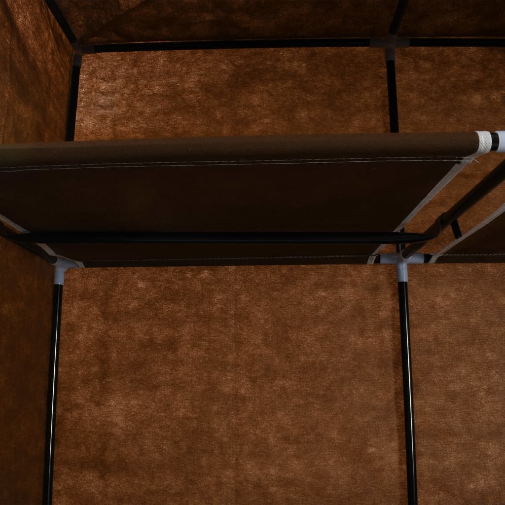 Vaatekaappi lokeroilla ja tangoilla kangas 150x45x175 cm ruskea - Sisustajankoti.fi