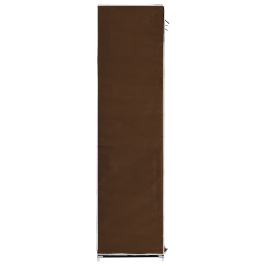 Vaatekaappi lokeroilla ja tangoilla kangas 150x45x175 cm ruskea - Sisustajankoti.fi