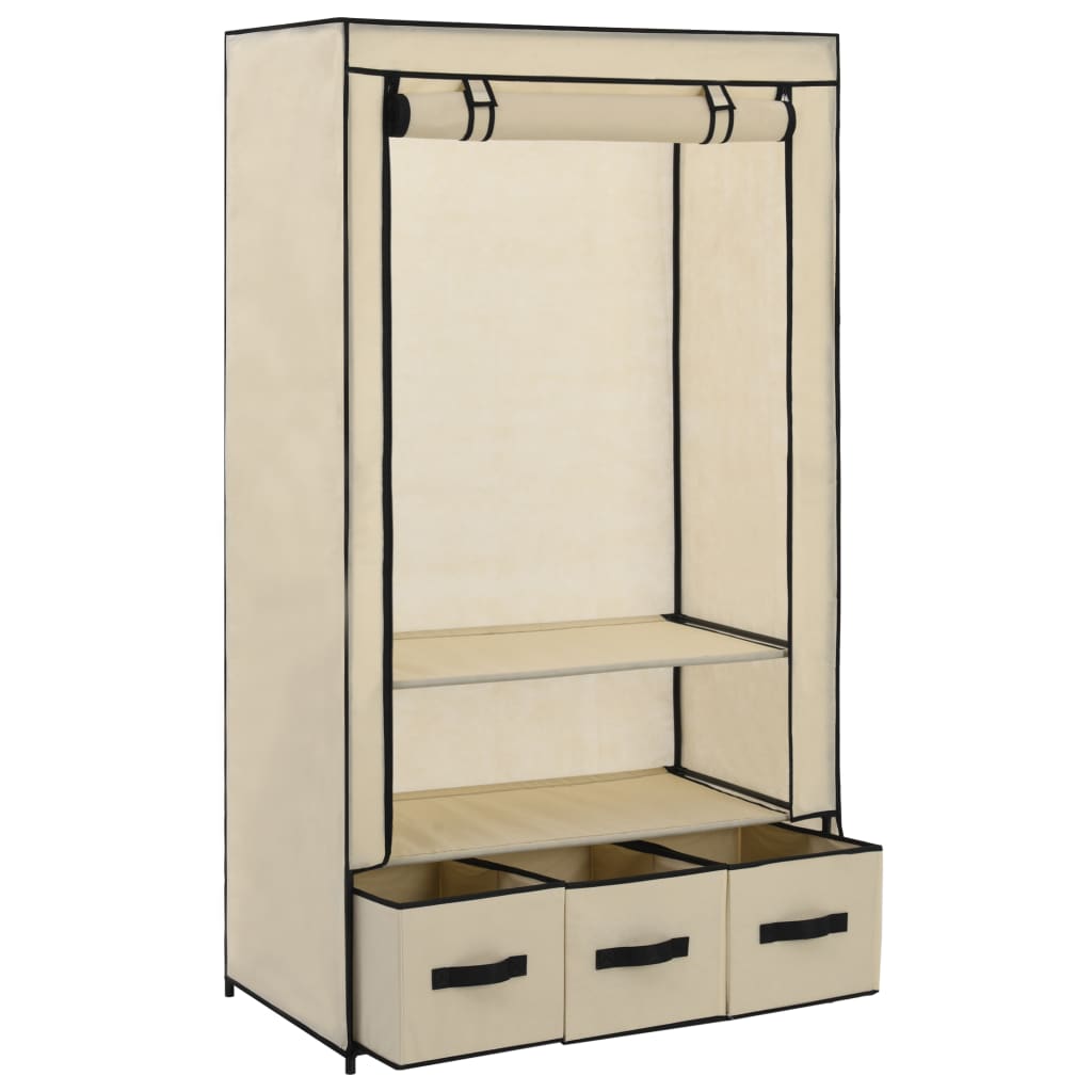 Vaatekaappi kerma 87x49x159 cm kangas - Sisustajankoti.fi