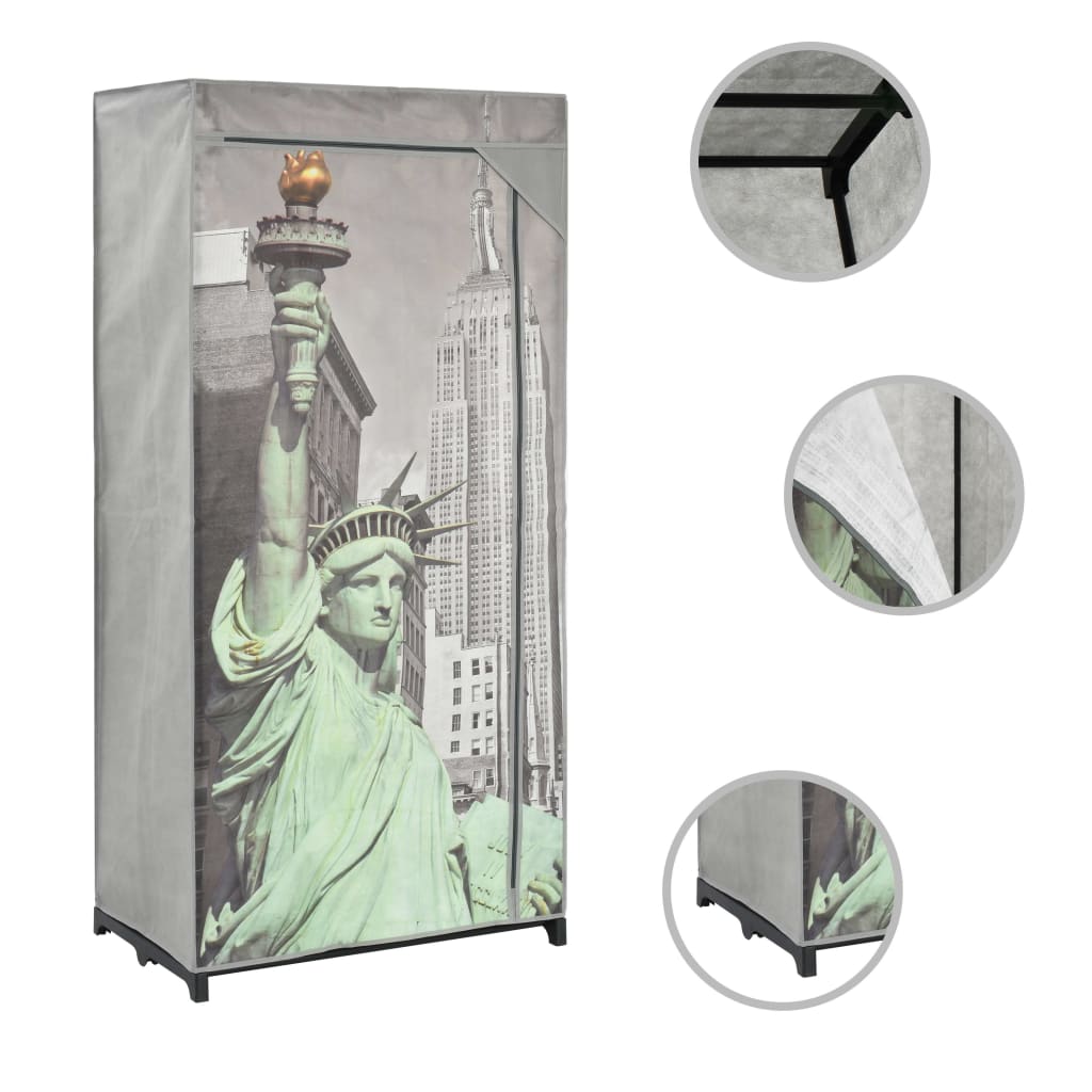 Vaatekaappi New York 75x45x160 cm kangas - Sisustajankoti.fi