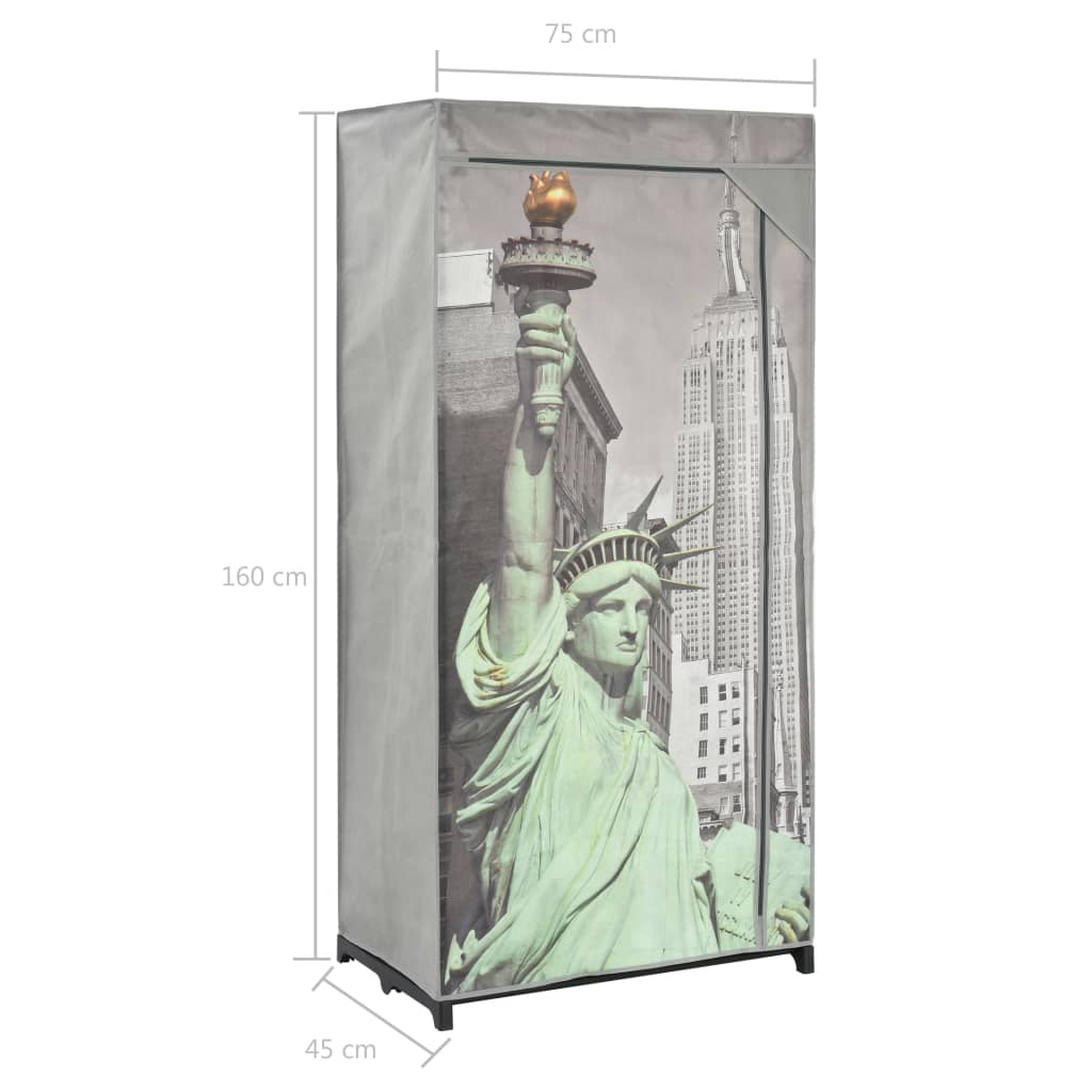Vaatekaappi New York 75x45x160 cm kangas - Sisustajankoti.fi