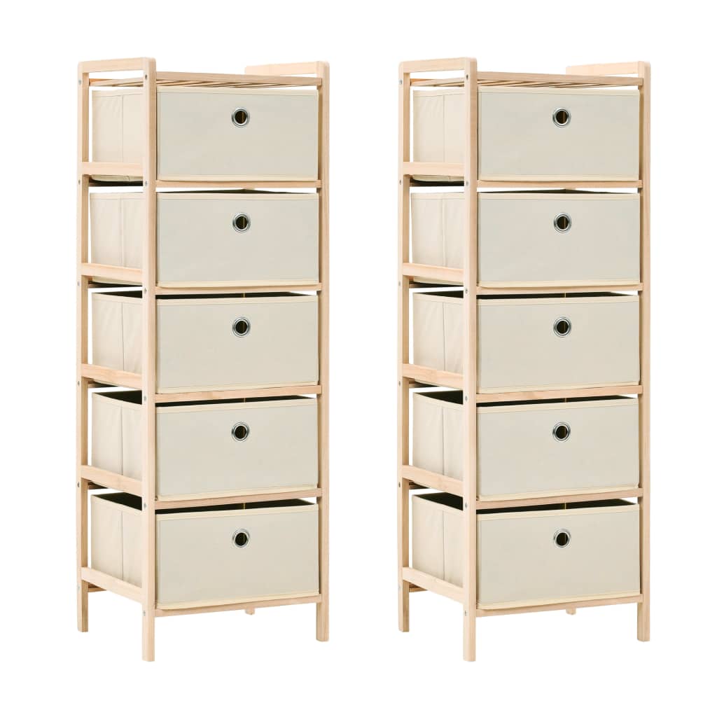 Säilytystelineet 5 kangaskorilla 2 kpl setripuu beige - Sisustajankoti.fi