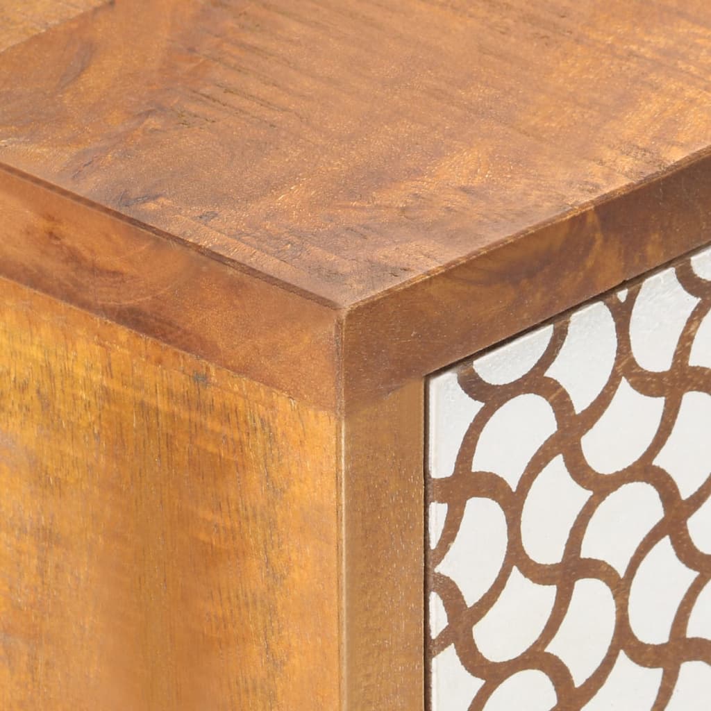 Senkki painetulla kuviolla 90x30x70 cm täysi mangopuu - Sisustajankoti.fi