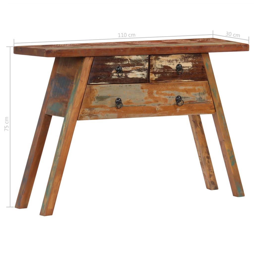 Konsolipöytä 110x30x75 cm kierrätetty täyspuu - Sisustajankoti.fi