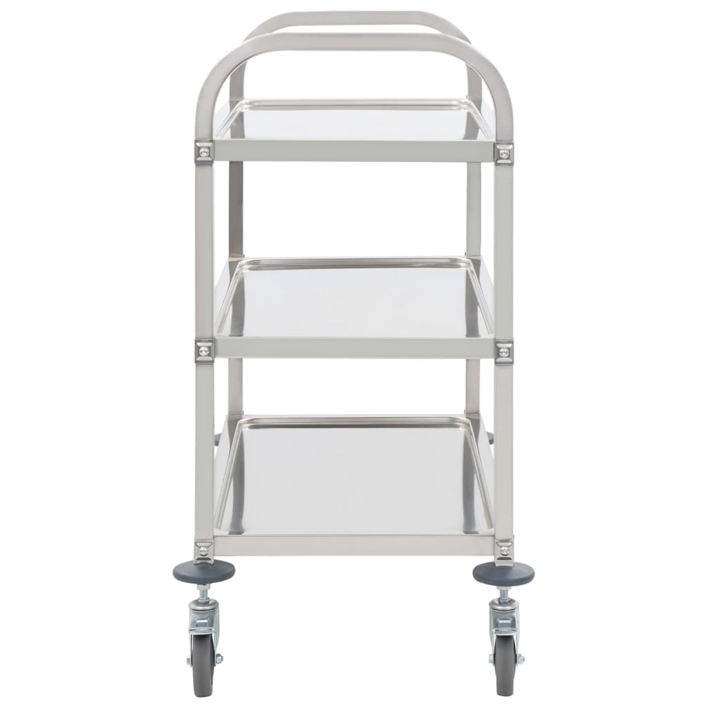 3-tasoinen tarjoiluvaunu 107x55x90 cm ruostumaton teräs - Sisustajankoti.fi