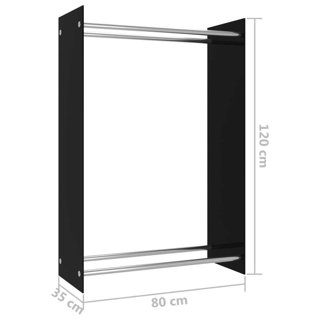 Polttopuuteline musta 80x35x120 cm lasi - Sisustajankoti.fi