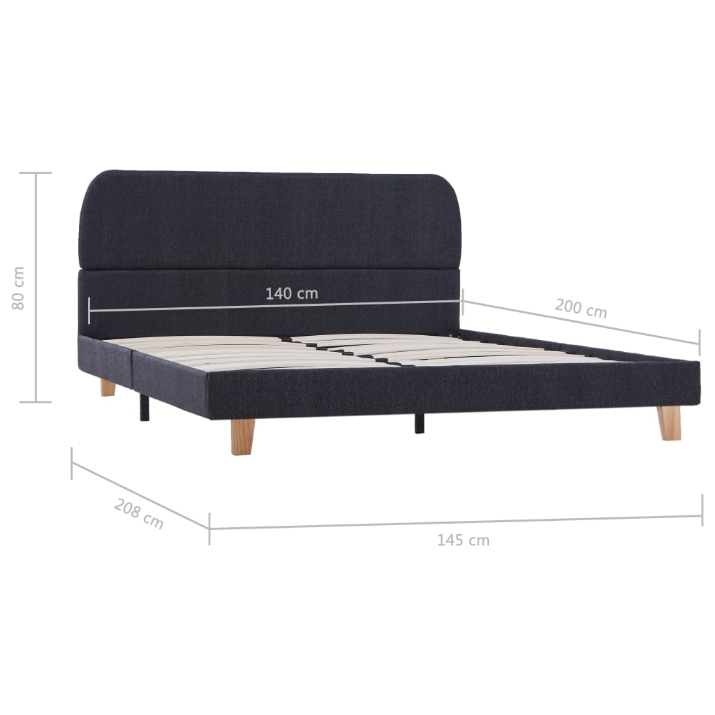 Sängynrunko tummanharmaa kangas 135x190 cm - Sisustajankoti.fi