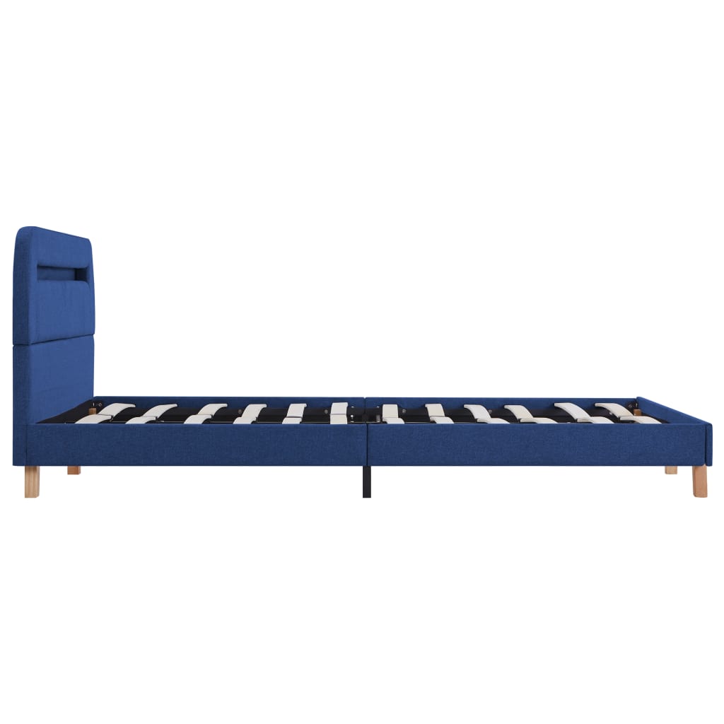 Sängynrunko LED-valolla sininen kangas 135x190 cm - Sisustajankoti.fi
