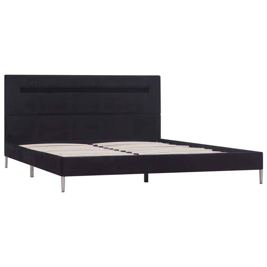 Sängynrunko LED-valolla musta kangas 135x190 cm - Sisustajankoti.fi