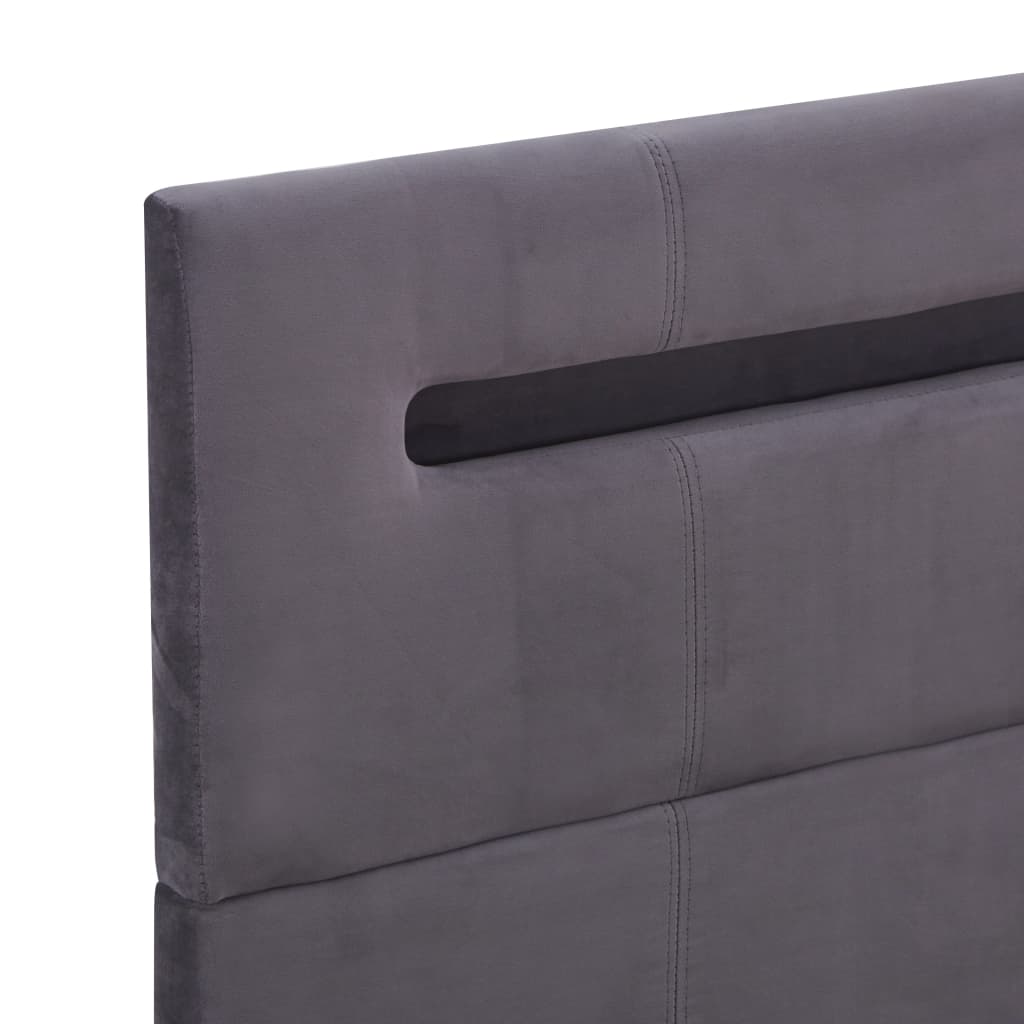 Sängynrunko LED-valolla harmaa kangas 135x190 cm - Sisustajankoti.fi