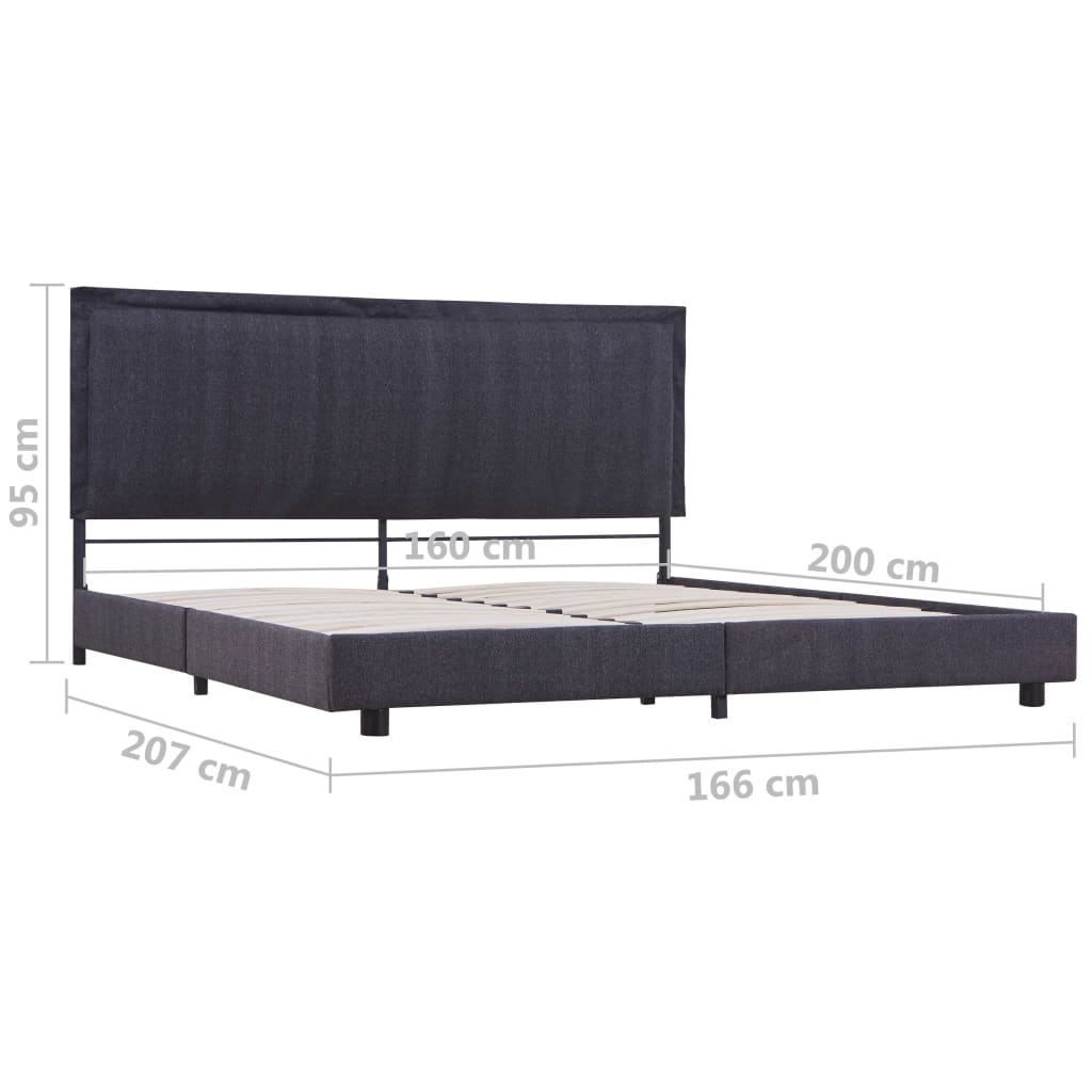 Sängynrunko tummanharmaa kangas 150x200 cm - Sisustajankoti.fi