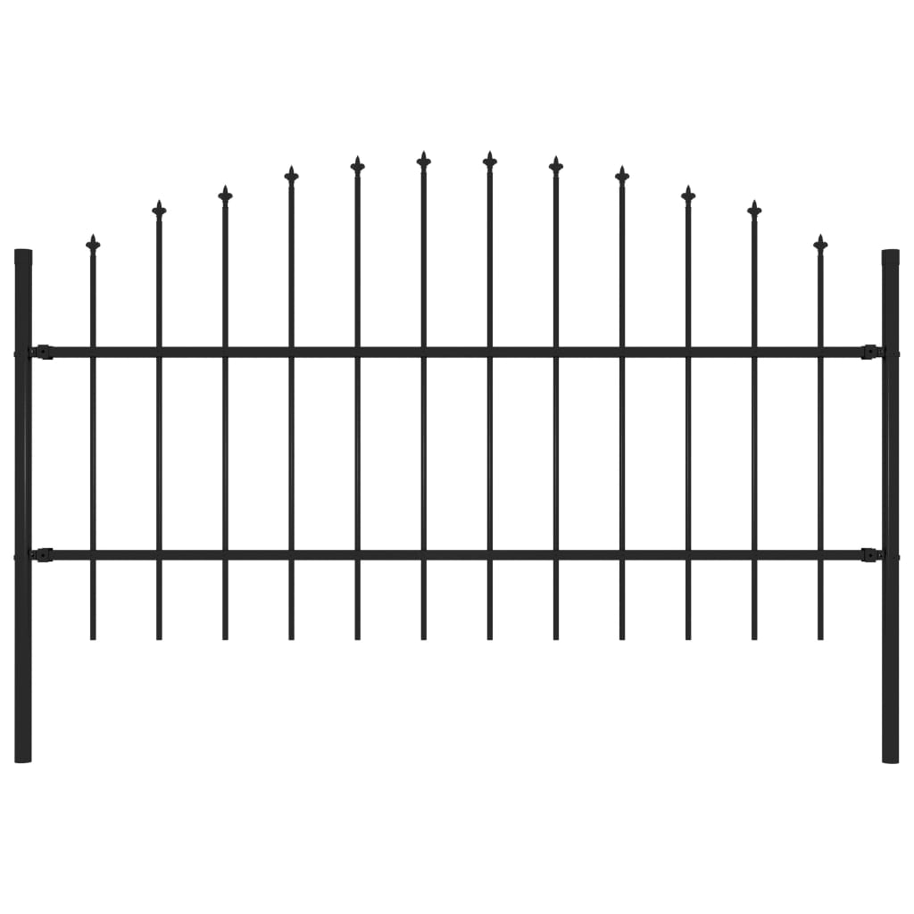 Puutarha-aita keihäskärjillä teräs (0,75-1)x1,7 m musta - Sisustajankoti.fi