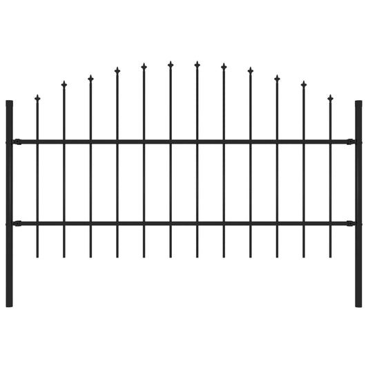 Puutarha-aita keihäskärjillä teräs (0,75-1)x1,7 m musta - Sisustajankoti.fi