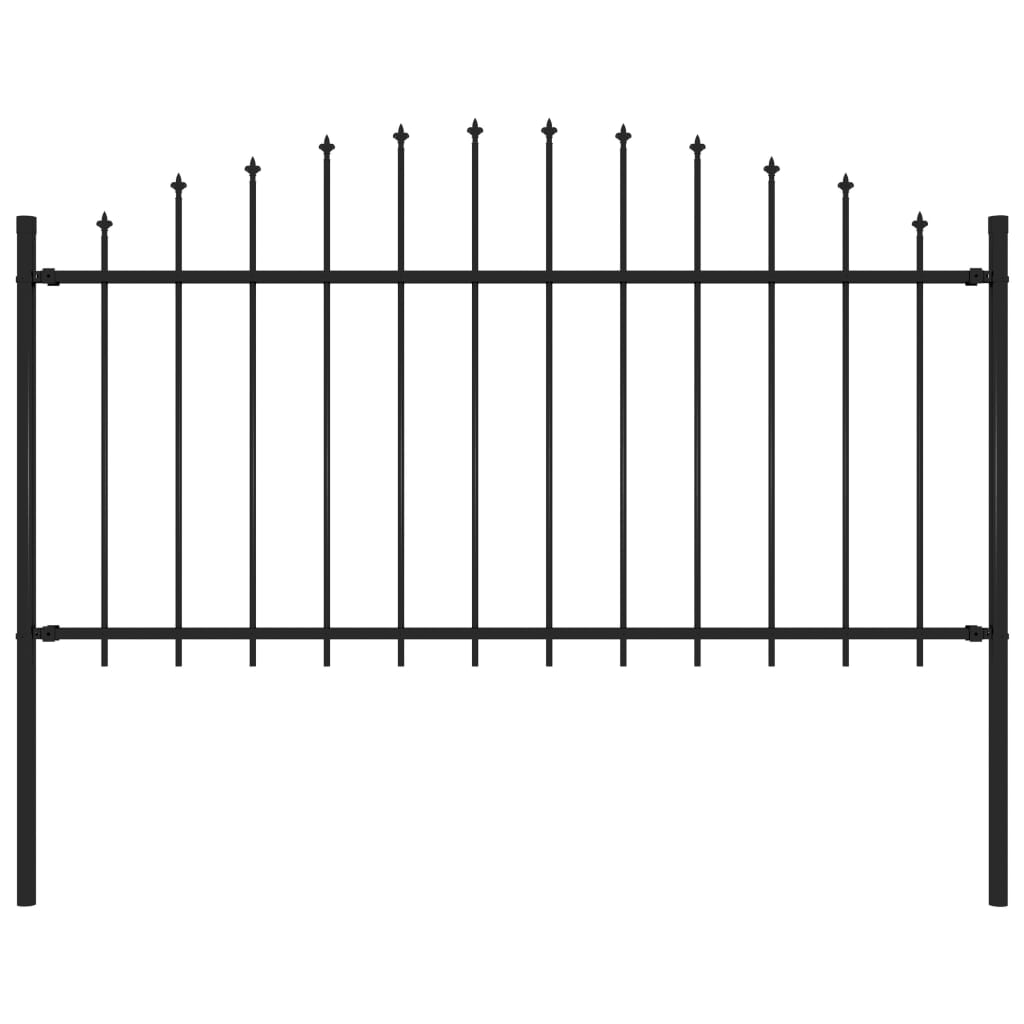 Puutarha-aita keihäskärjillä teräs (1,25-1,5)x1,7 m musta - Sisustajankoti.fi
