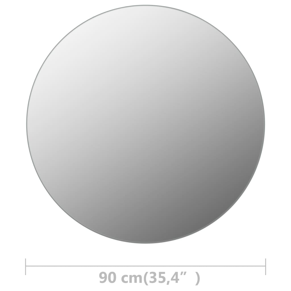 Kehyksetön peili pyöreä 90 cm lasi - Sisustajankoti.fi
