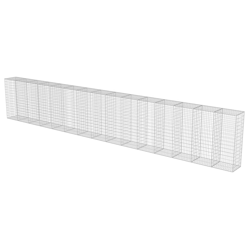 Gabionseinä kansilla galvanoitu teräs 900x50x150 cm - Sisustajankoti.fi
