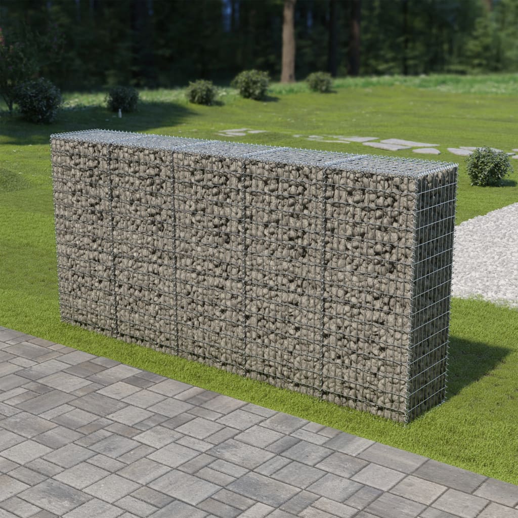 Gabionseinä kansilla galvanoitu teräs 300x50x150 cm - Sisustajankoti.fi