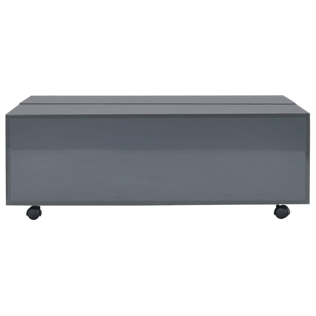 Sohvapöytä korkeakiilto harmaa 100x100x35 cm - Sisustajankoti.fi