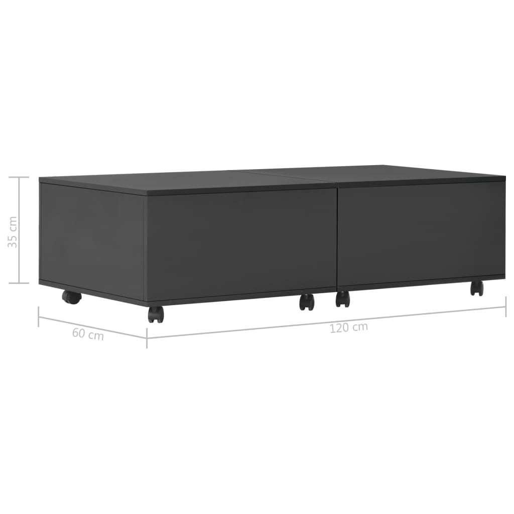 Sohvapöytä korkeakiilto musta 120x60x35 cm - Sisustajankoti.fi