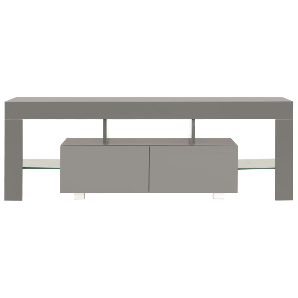TV-taso LED-valoilla korkeakiilto harmaa 130x35x45 cm - Sisustajankoti.fi
