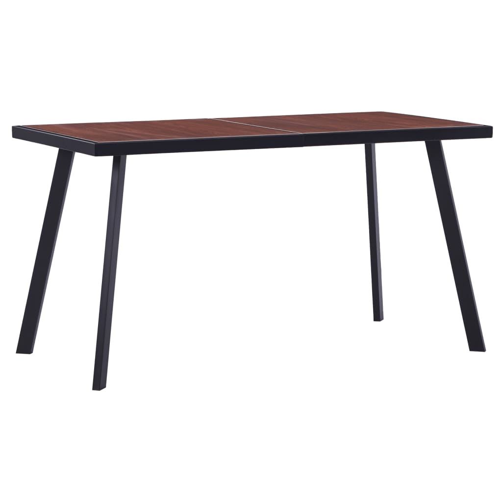 Ruokapöytä tumma puu ja musta 140x70x75 cm MDF - Sisustajankoti.fi