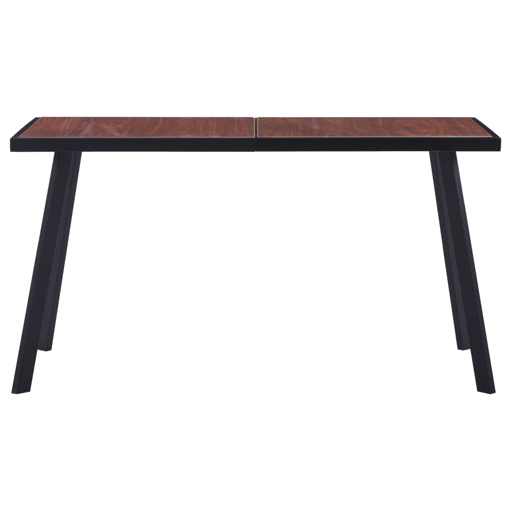 Ruokapöytä tumma puu ja musta 140x70x75 cm MDF - Sisustajankoti.fi
