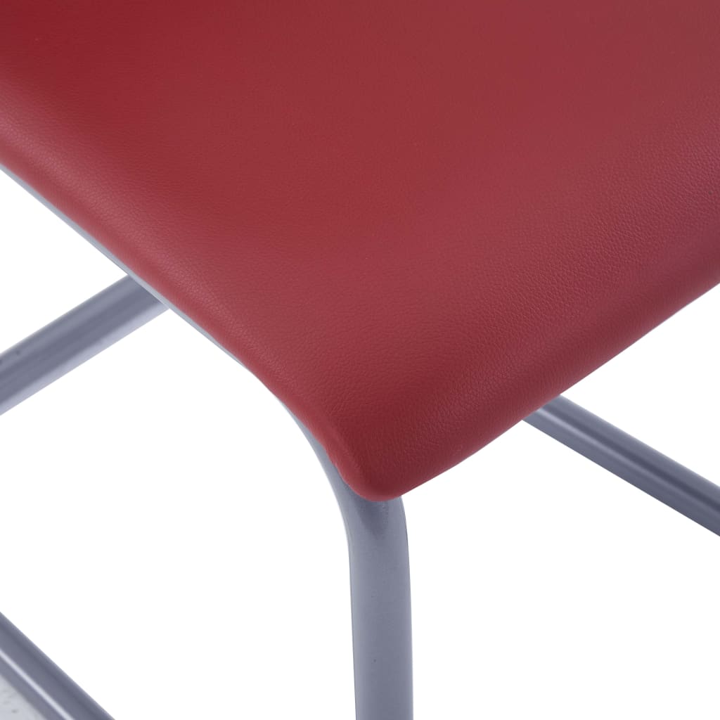Takajalattomat ruokapöydän tuolit 4 kpl punainen keinonahka - Sisustajankoti.fi