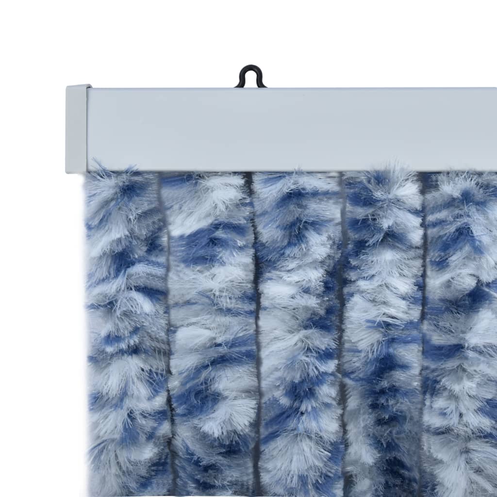 Hyönteisverho sininen, valkoinen ja hopea 100x220 cm Chenille - Sisustajankoti.fi
