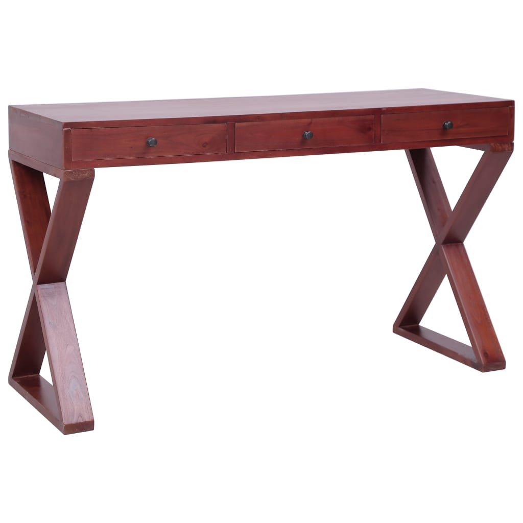 Tietokonepöytä ruskea 132x47x77 cm täysi mahonki - Sisustajankoti.fi