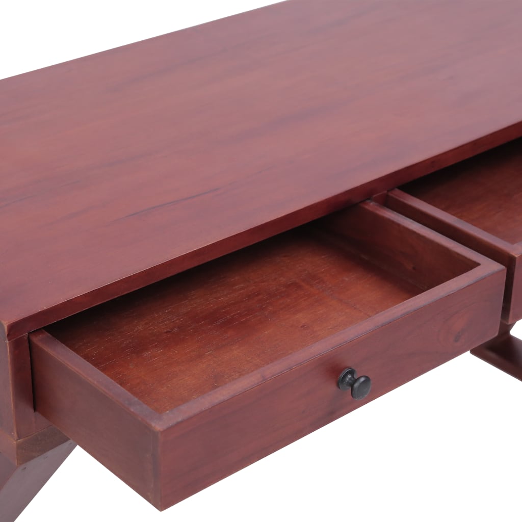 Tietokonepöytä ruskea 132x47x77 cm täysi mahonki - Sisustajankoti.fi