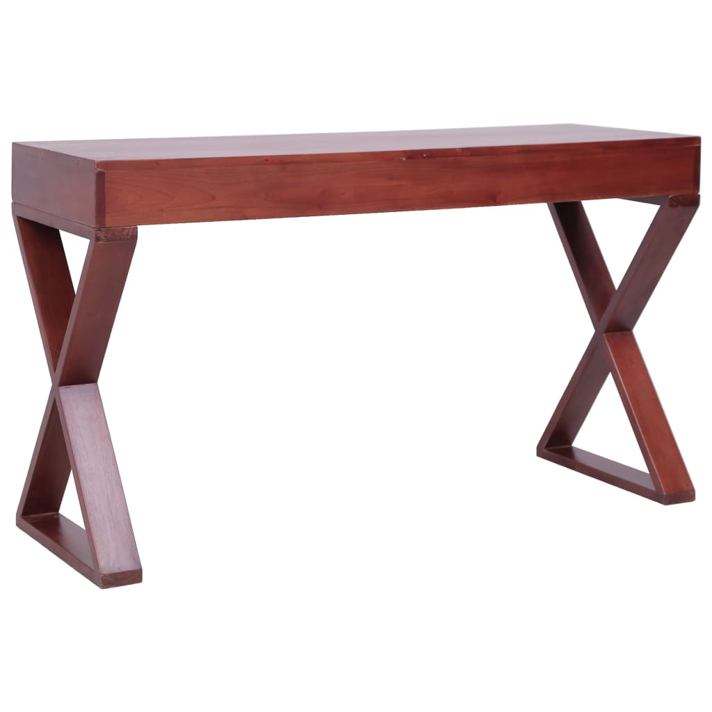 Tietokonepöytä ruskea 132x47x77 cm täysi mahonki - Sisustajankoti.fi