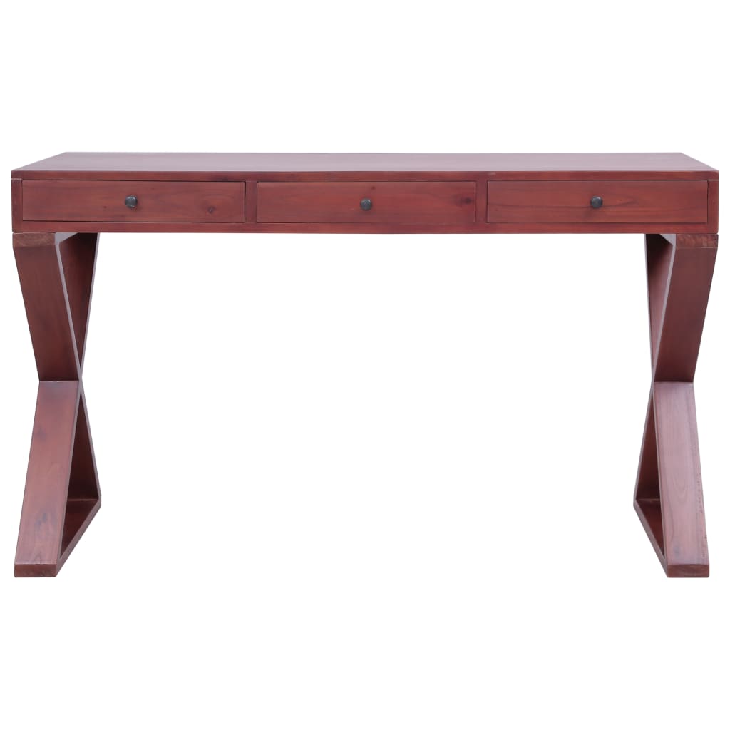 Tietokonepöytä ruskea 132x47x77 cm täysi mahonki - Sisustajankoti.fi