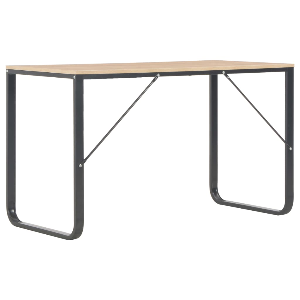 Tietokonepöytä musta ja tammi 120x60x73 cm - Sisustajankoti.fi