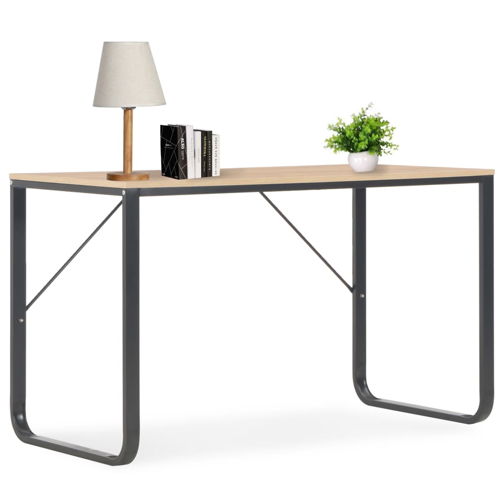 Tietokonepöytä musta ja tammi 120x60x73 cm - Sisustajankoti.fi