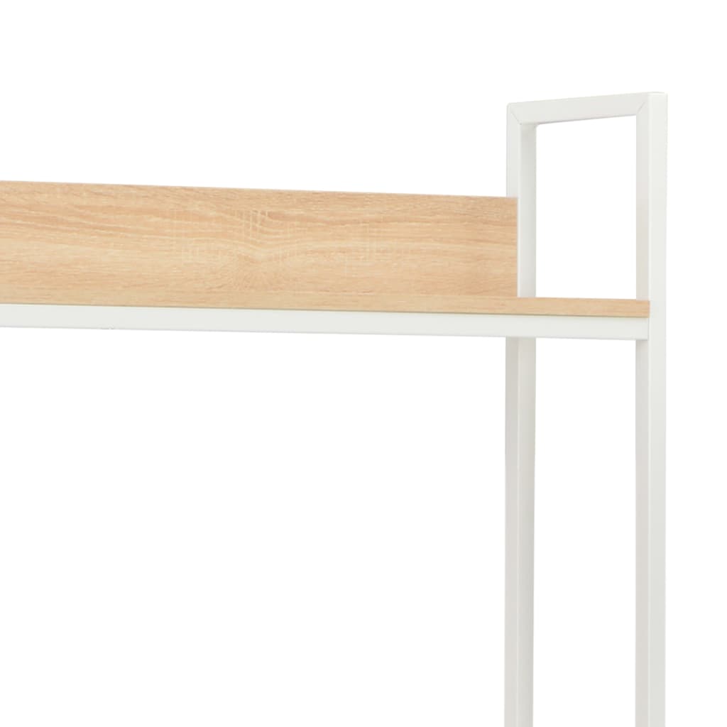 Tietokonepöytä 120x60x138 cm valkoinen ja tammi - Sisustajankoti.fi